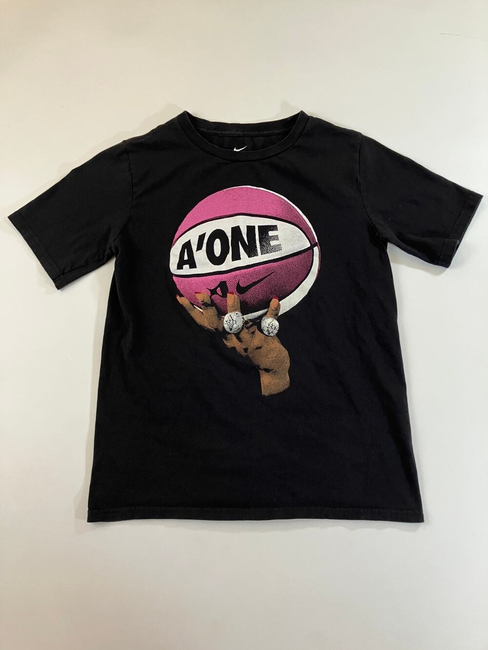 Nike A'One A'ja Wilson T Shirt Youth L 14/16 Black Pink Basketball Aces